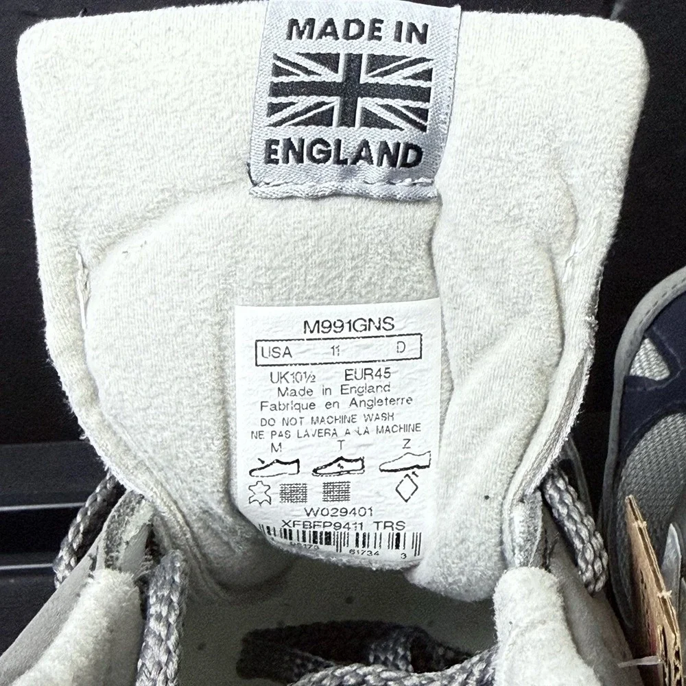New Balance 991 Men's Made in‎ England M991GNS Size 11 Castlerock Navy Athletic